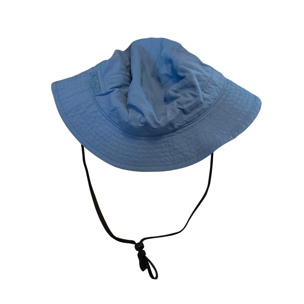 Duluth Trading Co Mens Blue Nylon Bucket Hat Large Adjustable Chin Strap Sun Hat